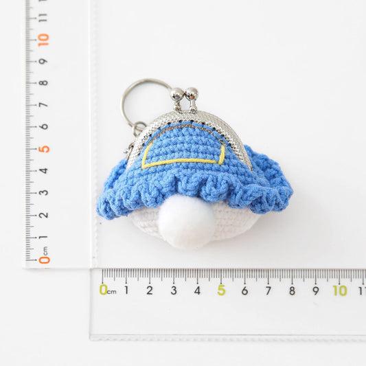 Handmade Crochet Animal Coin Purse Keychain with exact size by the ruler